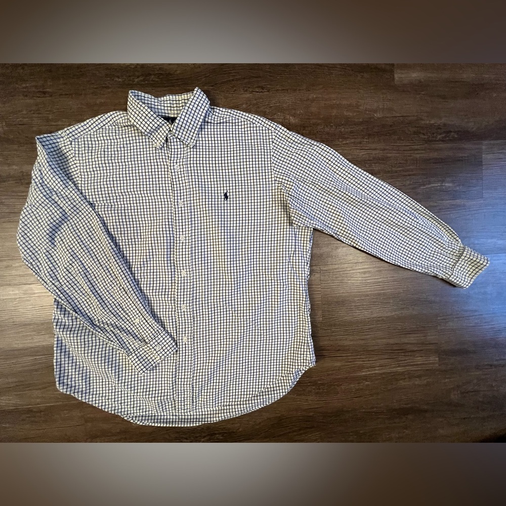 Polo Ralph Lauren Shirt Mens XL  Plaid Button Down Custom Fit Long‎ Sleeve D33